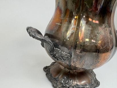Large silver plated metal ice bucket with...