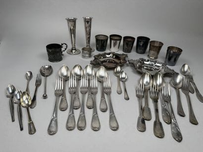 CHRISTOFLE and others.
Set of 6 silver-plated...