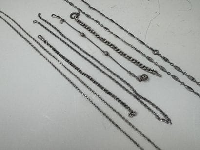 Set of 3 silver bracelets and 3 silver necklaces,...