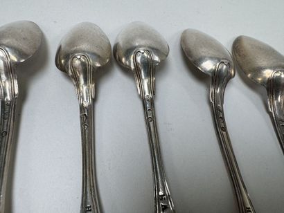 Série de 6 petites cuillères en argent 950/1000,...