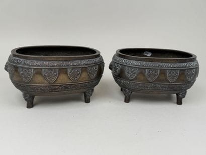 JAPAN - MEIJI period (1868 - 1912). 
Pair...