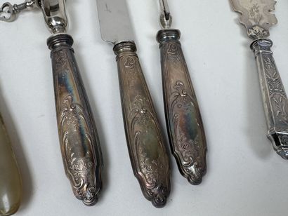 Set of silver plated metal cutlery, engraved...