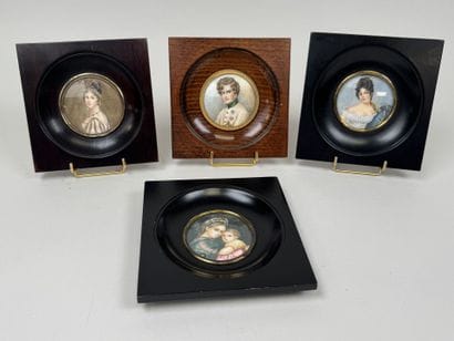 School, 20th century.
Portraits.
Four miniatures...