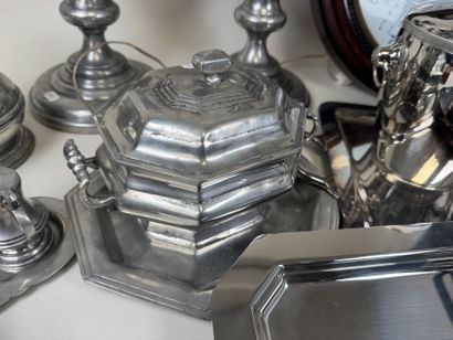 Lot of various pewter and stainless steel...