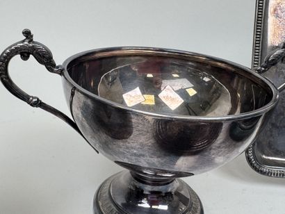 Silver plated set including:
- a small rectangular...