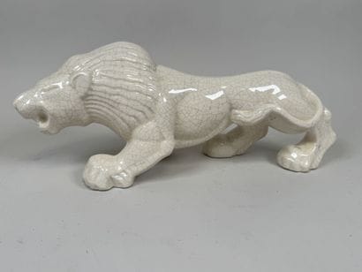 Crackled ceramic figurine decorated with...
