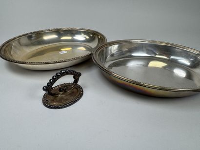 Oval-shaped, silver plated vegetable container...