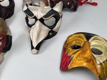 VENICE, 20th century.
Collection of 8 masks...