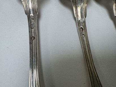 Série de 6 petites cuillères en argent 950/1000,...