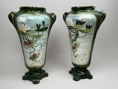 SAINT AMAND HAMAGE.
Pair of ceramic vases....