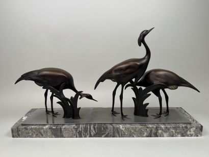 School, circa 1900.
Ibis or cranes.
Large,...