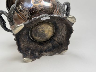 Large silver plated metal ice bucket with...