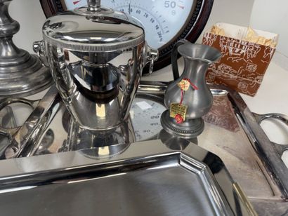 Lot of various pewter and stainless steel...