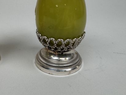 Pair of small pineapple-shaped candleholders...