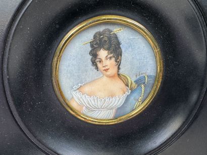 School, 20th century.
Portraits.
Four miniatures...