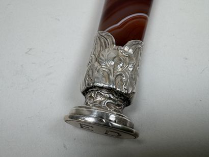 Grand sceau à cacheter en agate poli, la...