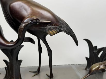 School, circa 1900.
Ibis or cranes.
Large,...