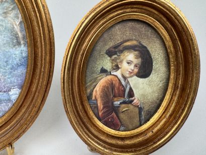 School, 20th century.
Portraits.
Oval-framed...