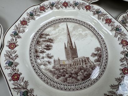WEDGWOOD.
Set of eleven fine polychrome earthenware...