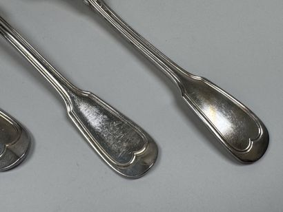 S.F.A.M. 
Set of 12 silver plated table cutlery...