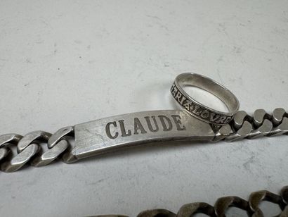 Ensemble de bijoux en argent comprenant :...