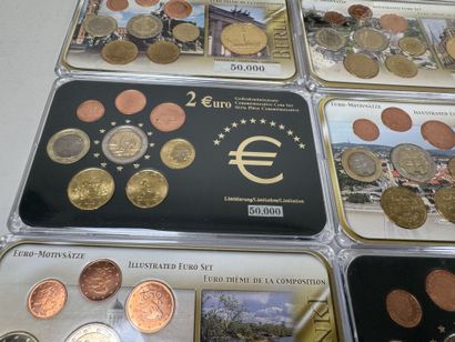 7 coffrets numismatique de pièces en Euro...