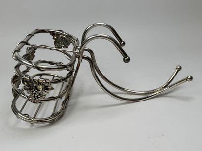 Silver plated metal bottle holder designed...