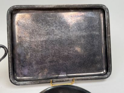 Silver plated set including:
- a small rectangular...