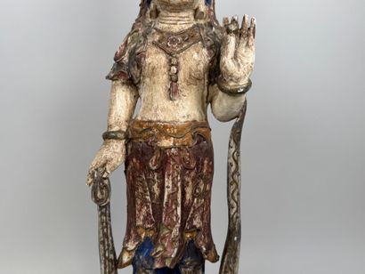 ASIA, 20th century.
GUAN YIN.
Large polychrome...