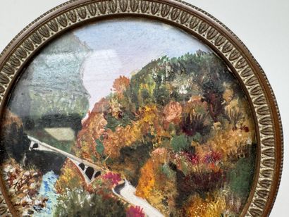 École, XXe.
Paysages.
Quatre petites peintures...
