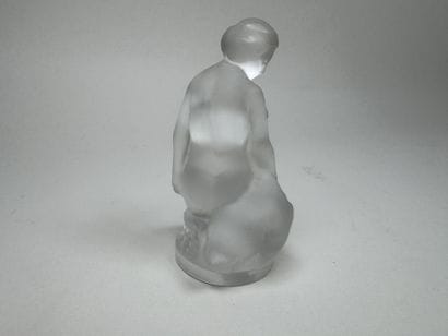 LALIQUE France.
Woman and Goose.
Molded,...