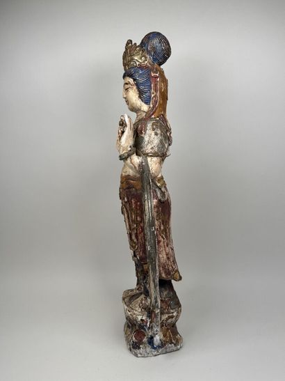 ASIA, 20th century.
GUAN YIN.
Large polychrome...