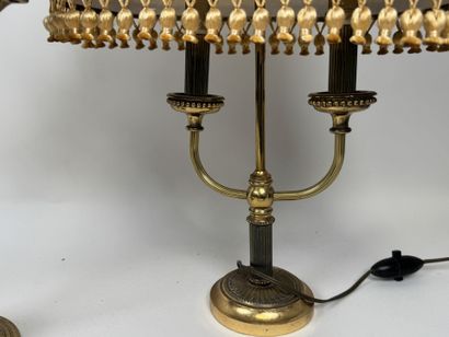 Pair of 5-light brass candlesticks.
38 x...