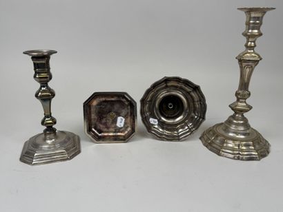 Two pairs of candlesticks made of silver-plated...