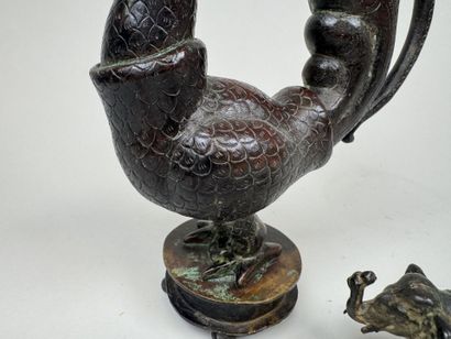 INDOCHINA, 20th century.
Stylized animal.
Patinated...