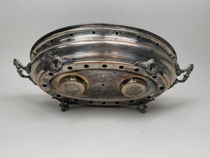 Large, oval-shaped double food warmer made...