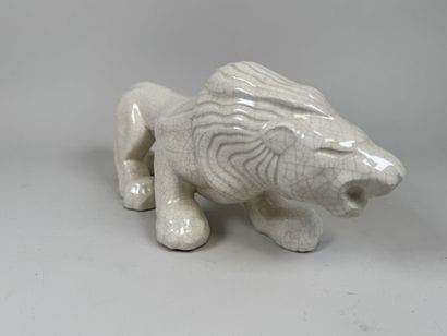 Crackled ceramic figurine decorated with...