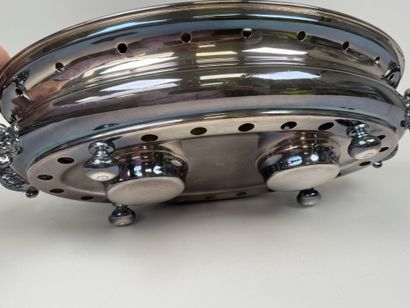 Large, oval-shaped double food warmer made...