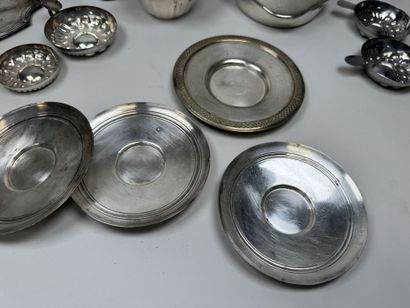Large set of silver plated metal pieces,...