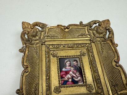 École, fin XIXe.
La Saint Famille.
Miniature...