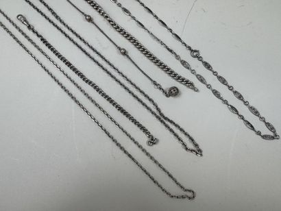 Set of 3 silver bracelets and 3 silver necklaces,...