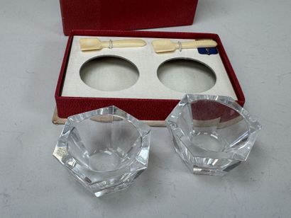 BACCARAT.
Paire de salerons en cristal moulé...