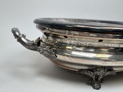 Large, oval-shaped double food warmer made...