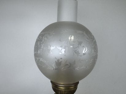Two kerosene lamps made of bronze, metal,...