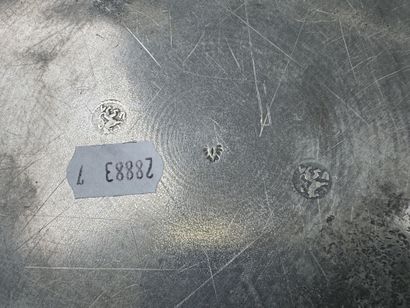 An 11-piece pewter set including a plate,...