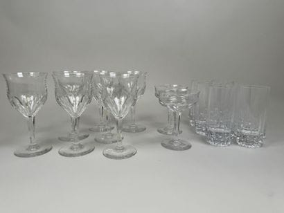 Crystal and glass set including:
- 7 stemmed...