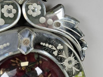 Bridal wreath made of domed glass, with a...