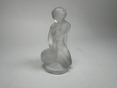 LALIQUE France.
Woman and Goose.
Molded,...