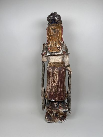 ASIA, 20th century.
GUAN YIN.
Large polychrome...