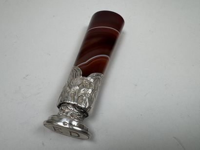 Grand sceau à cacheter en agate poli, la...